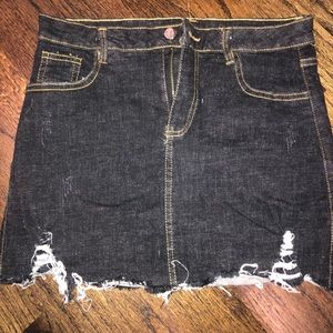 NWOT black denim skirt
